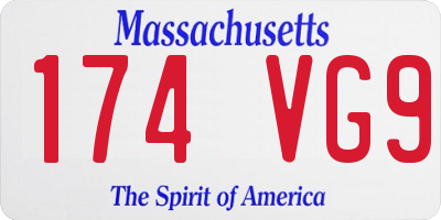 MA license plate 174VG9