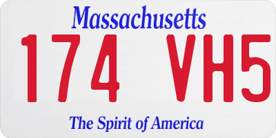 MA license plate 174VH5