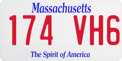 MA license plate 174VH6