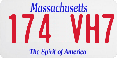 MA license plate 174VH7