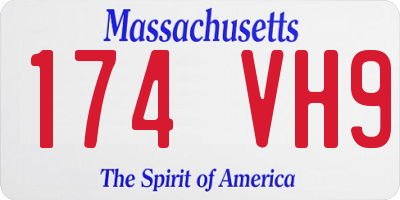 MA license plate 174VH9