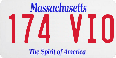MA license plate 174VI0