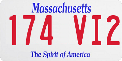 MA license plate 174VI2