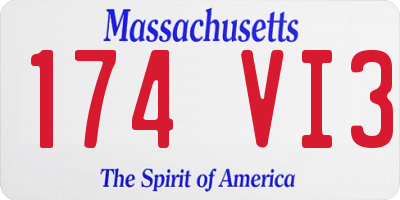 MA license plate 174VI3