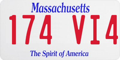 MA license plate 174VI4