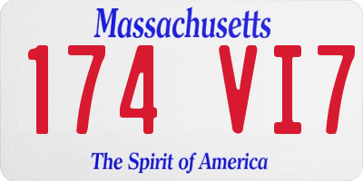 MA license plate 174VI7