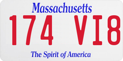 MA license plate 174VI8
