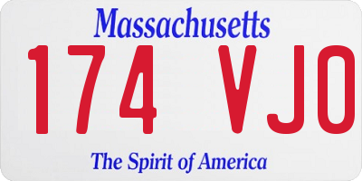 MA license plate 174VJ0