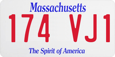 MA license plate 174VJ1