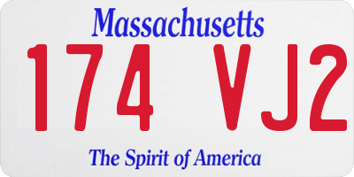 MA license plate 174VJ2