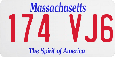 MA license plate 174VJ6