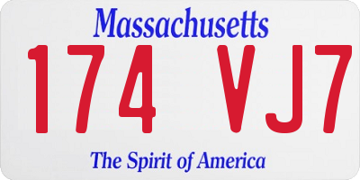 MA license plate 174VJ7