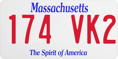 MA license plate 174VK2