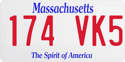 MA license plate 174VK5