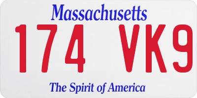 MA license plate 174VK9