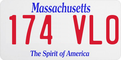 MA license plate 174VL0