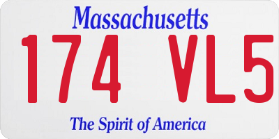 MA license plate 174VL5