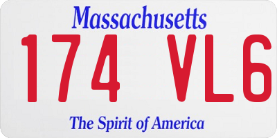 MA license plate 174VL6