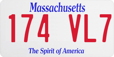 MA license plate 174VL7