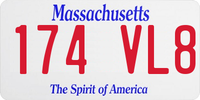 MA license plate 174VL8