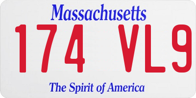 MA license plate 174VL9
