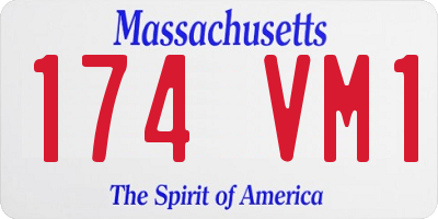 MA license plate 174VM1