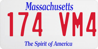 MA license plate 174VM4