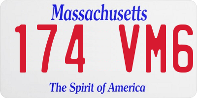 MA license plate 174VM6
