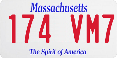 MA license plate 174VM7