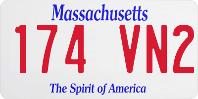 MA license plate 174VN2