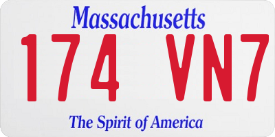 MA license plate 174VN7