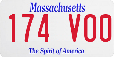 MA license plate 174VO0