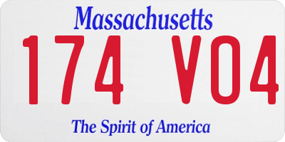 MA license plate 174VO4
