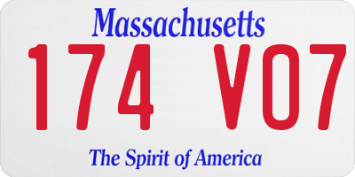 MA license plate 174VO7