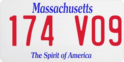 MA license plate 174VO9
