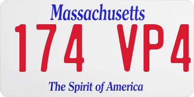 MA license plate 174VP4
