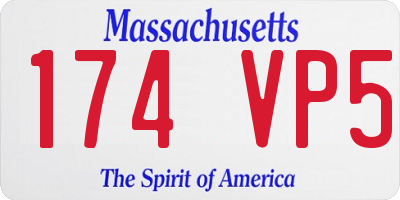 MA license plate 174VP5