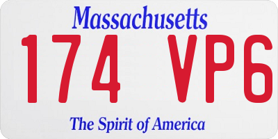 MA license plate 174VP6