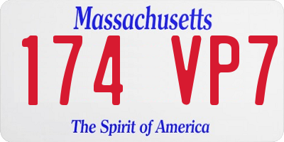 MA license plate 174VP7