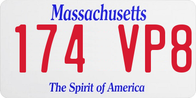 MA license plate 174VP8