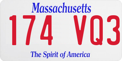 MA license plate 174VQ3