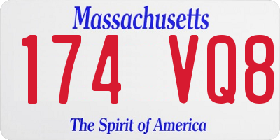 MA license plate 174VQ8