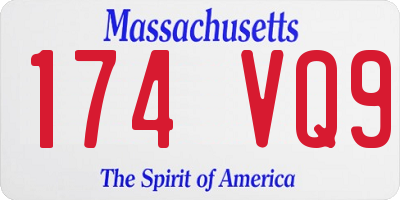 MA license plate 174VQ9
