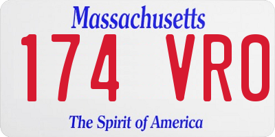 MA license plate 174VR0