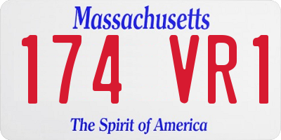 MA license plate 174VR1