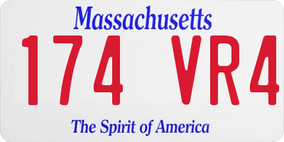 MA license plate 174VR4
