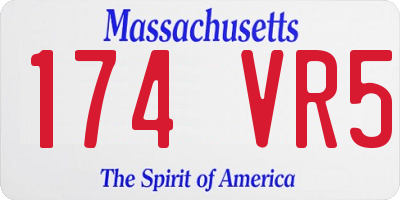 MA license plate 174VR5