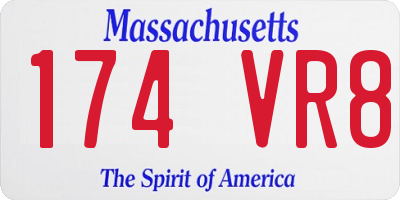 MA license plate 174VR8