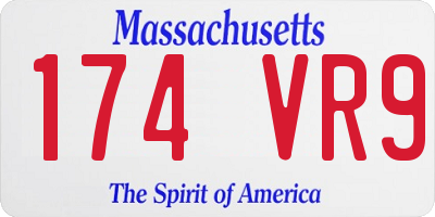 MA license plate 174VR9