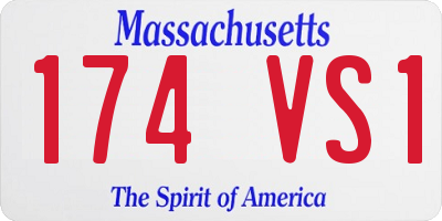 MA license plate 174VS1